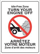 Affiche « Zone d'arrêt des moteurs » pour votre entreprise