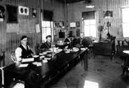 Creighton Mine timekeepers office - 1918.  Photo courtesy of the Greater Sudbury Historical Database.